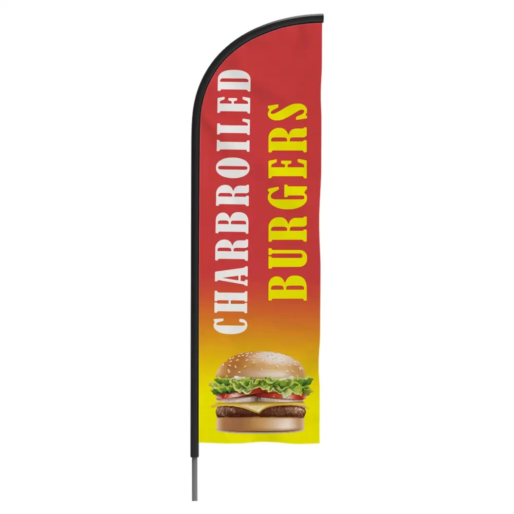 Burgers Feather Flag