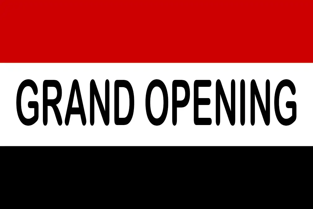 Grand Opening Message Flag