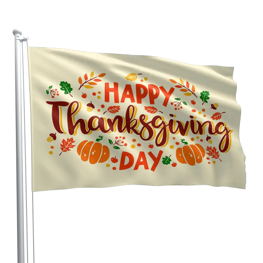 Happy Thanksgiving Day Flag